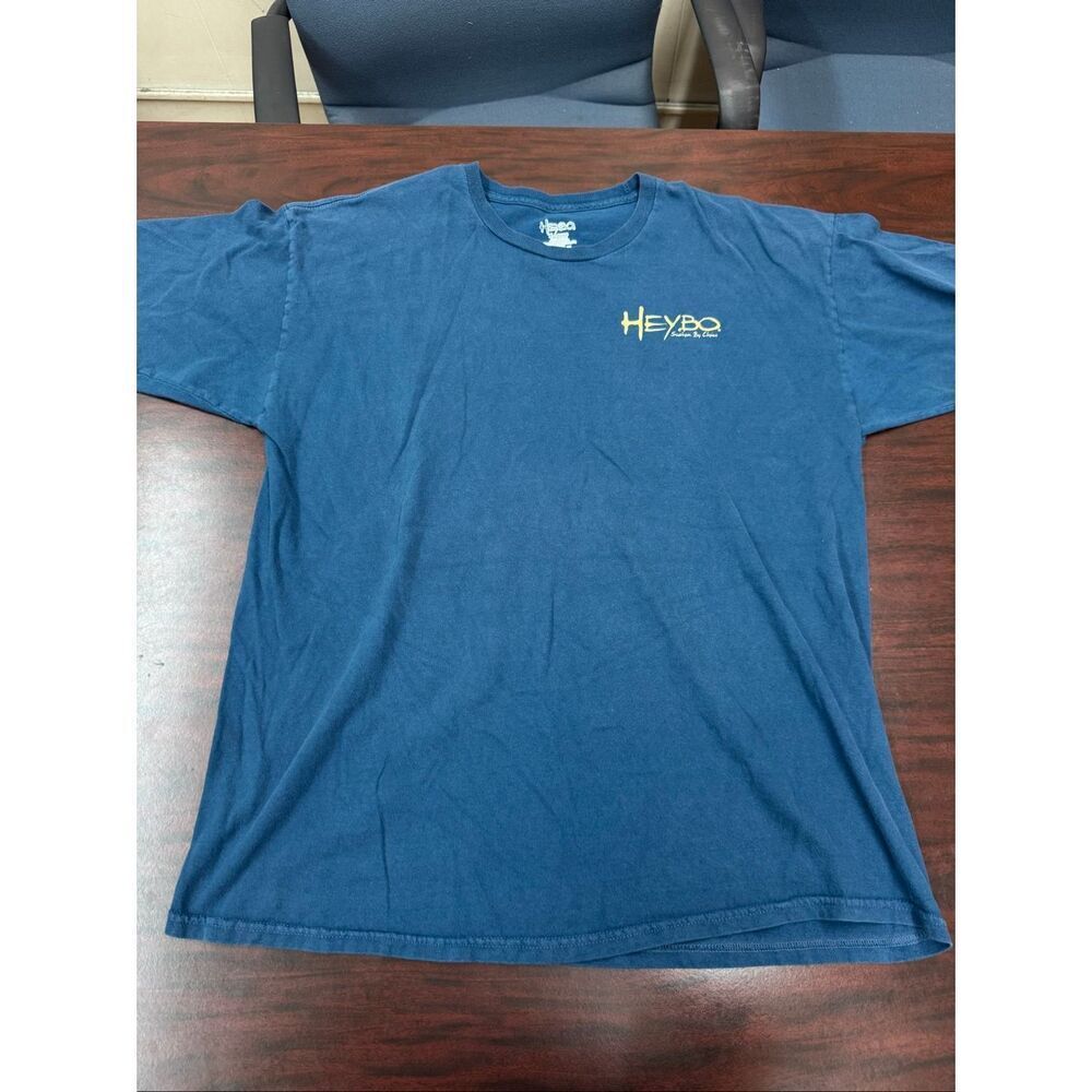 HeyBo Blue Mens Short Sleeve Dog and Duck Graphic Tee Size X-Large